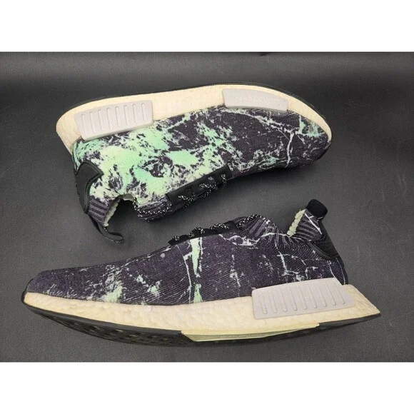 Adidas NMD R1 STLT Primeknit Shoes Mens Size 12 Black Green Marble Boost BB7996 adidas NMD R1 PK Primeknit Marble Aero Green Marble Mint  main image 2
